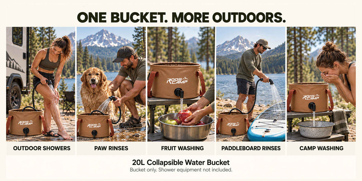 ONE COMPACT BUCKET, INFINITE OUTDOOR USES