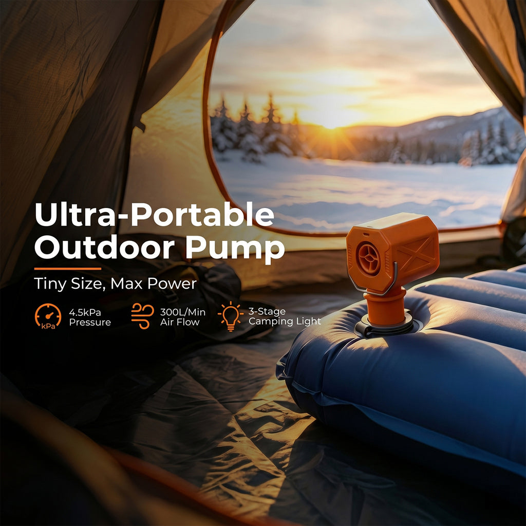 RoosCamp Air Master Cube | Ultra-Portable Mini Air Pump & Lantern