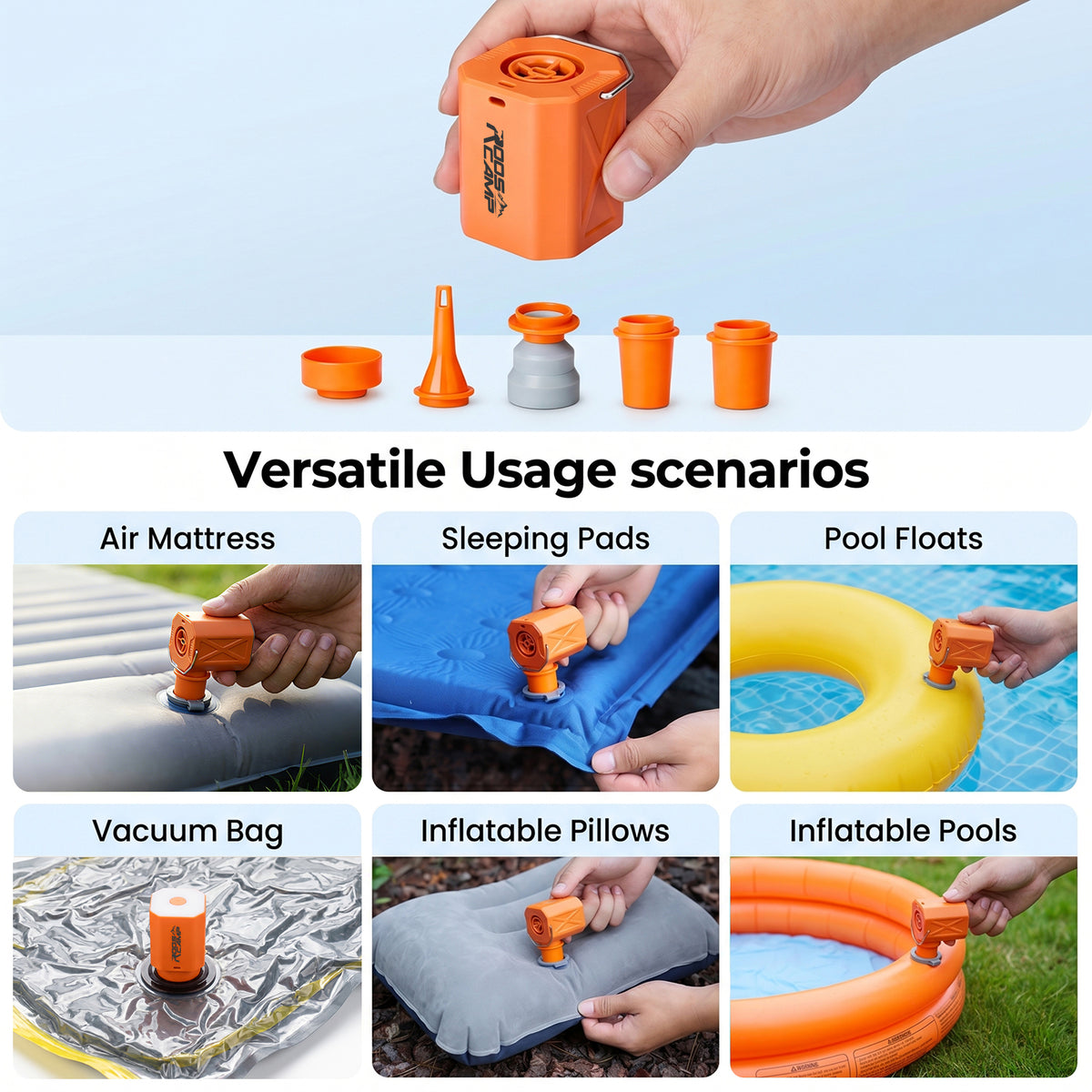 RoosCamp Air Master Cube | Ultra-Portable Mini Air Pump & Lantern