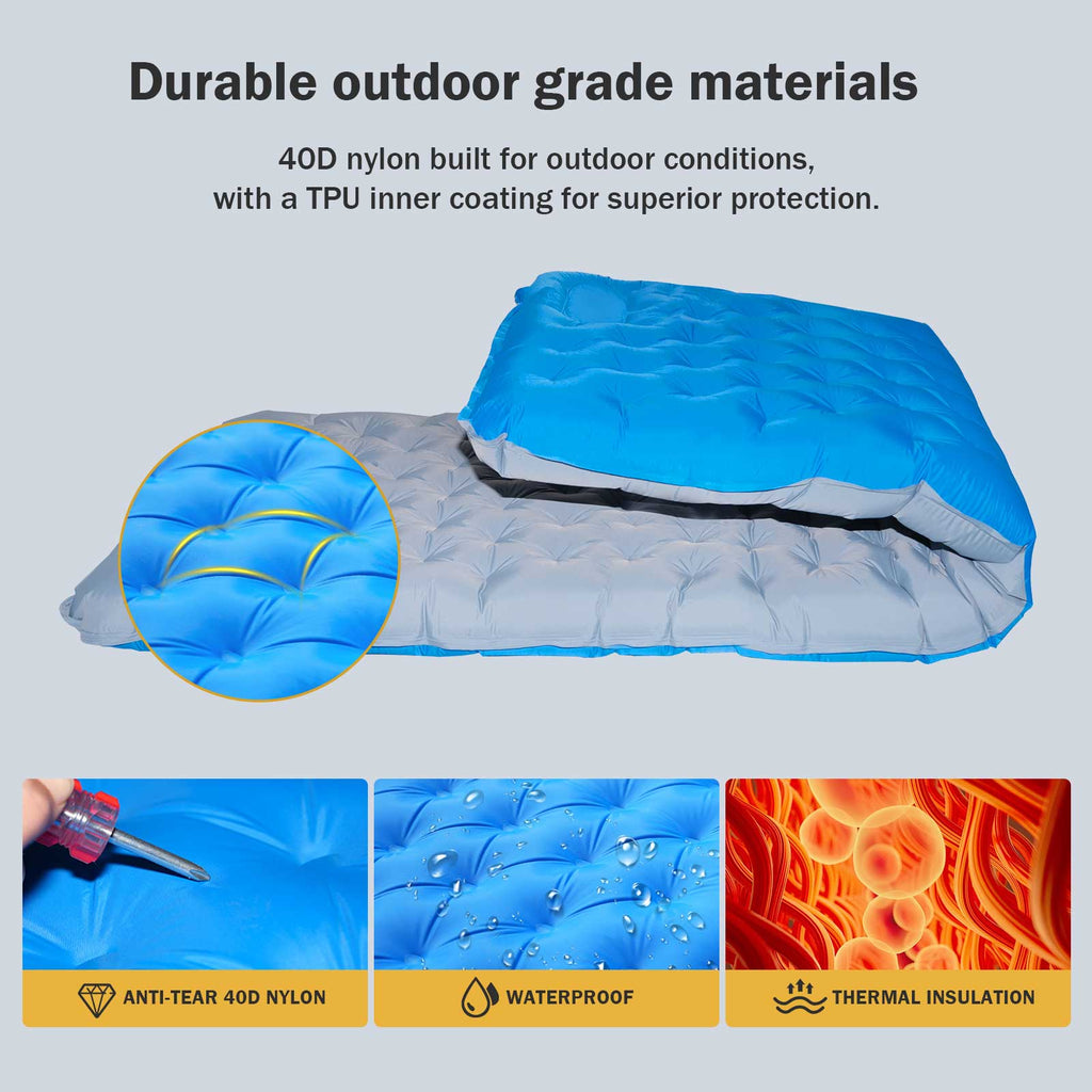 Roos Camp RoosPad Elite sleeping mat with anti-tear 40d nylon, waterproof and thermal insulation