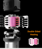 RoosCamp RoosRepel exploded view showing double-sided heating element and internal components for faster, more effective mosquito repellent pad heating